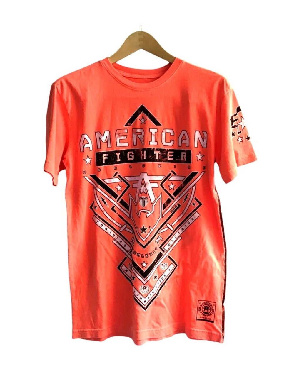 AMERICAN FIGHTER- MEN'S SHORT SLEEVE FRONT & BACK GRAPHIC T-SHIRT SIZE SMALL